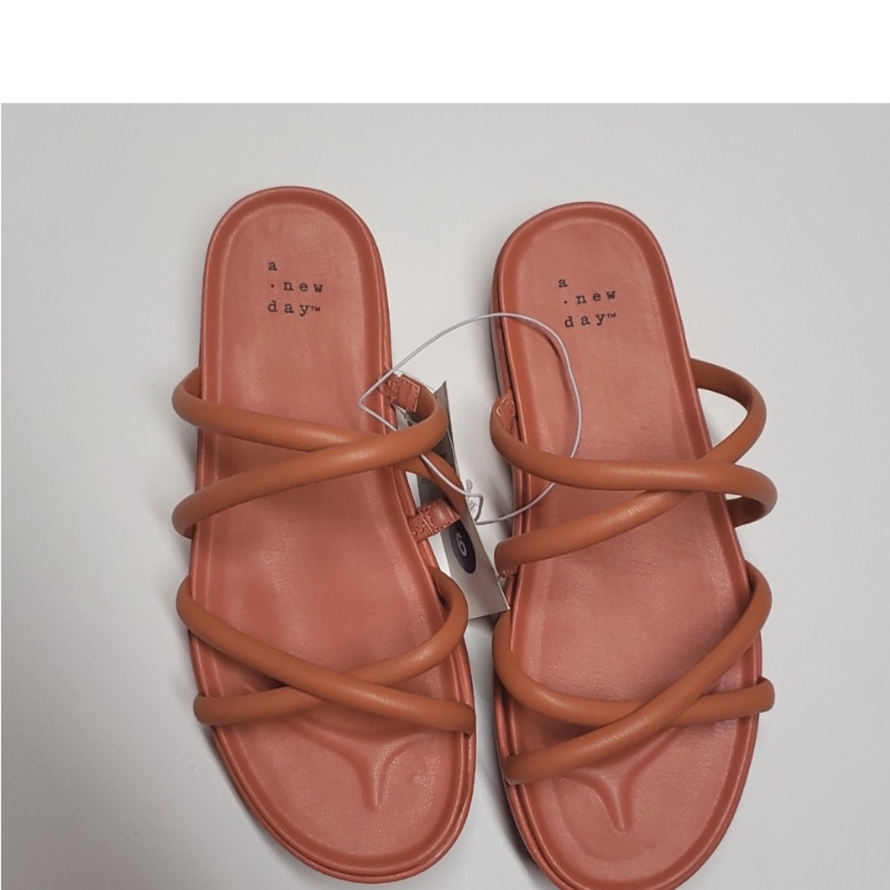 NEW! A New Day Dory Platform Heels Strappy Sandals - Apricot Orange - Picture 4 of 7
